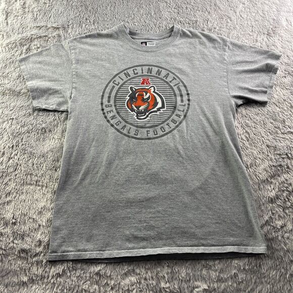 Cincinnati Bengals Shirt Mens Large Gray Orange White NFL Football Short Sleeve - Picture 2 of 7